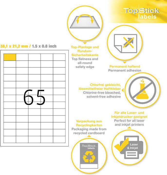 Image du produit TopStick Etiquettes universelles HERMA