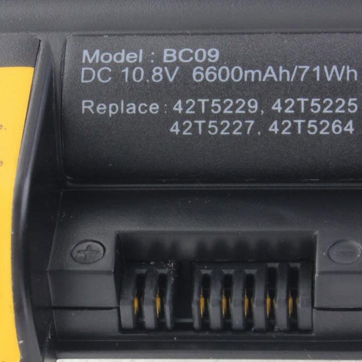 Image du produit Lenovo Batterie Thinkpad série R61, série R500, série T61 (6 cellules, 6600 mAh)