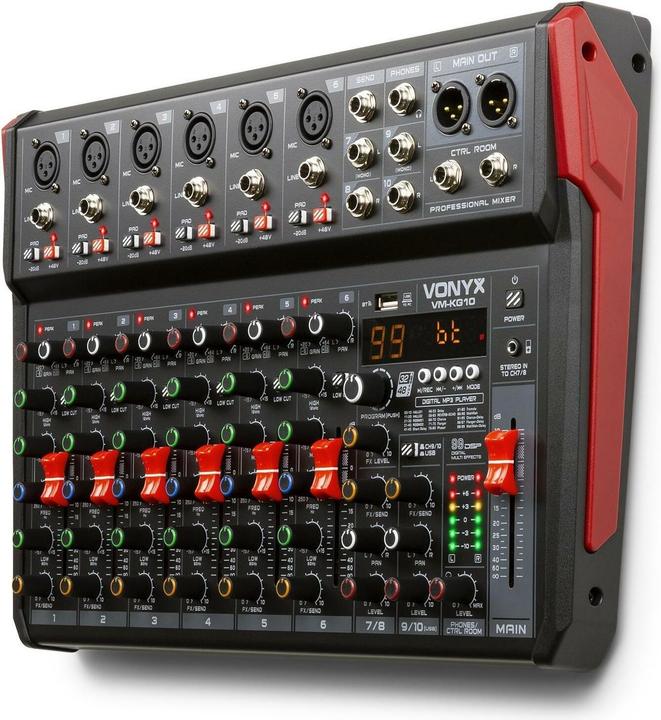 Produktbild Vonyx VM-KG10 - 10-kanaals mengpaneel Bluetooth, DSP, mp3 speler en USB audio interface (Studio- und Livemixer)