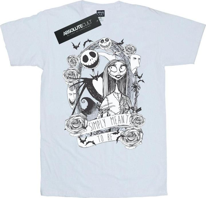 Actual product image Disney Womens/Ladies Nightmare Before Christmas Simply Meant To Be Cotton Boyfriend T-Shirt (S)