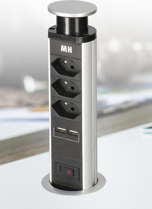 Produktbild Max Hauri Office Line POP-UP Socket Tower (3 x, Typ 13, 3 m)