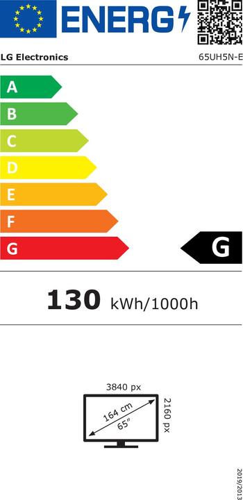 Energie-Label LG Dis Public 65 65UH5N-E (3840 x 2160 Pixel, 65")