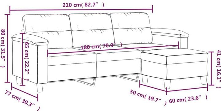 Actual product image VidaXL Aurélie (3-seater)