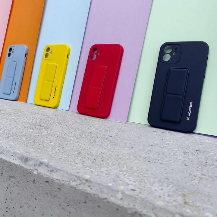 Image du produit Wozinsky Kickstand Case étui en silicone avec support pour iPhone 12 Pro Max bleu marine (Apple iPhone 12 Pro Max)