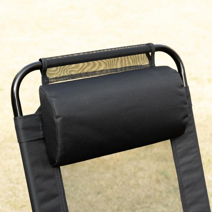Image du produit Outsunny Kit chaise pliante avec coussin de nuque et dossier réglable