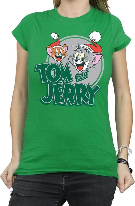 Actual product image Tom & Jerry Womens/Ladies Christmas Greetings Cotton T-Shirt (XL)