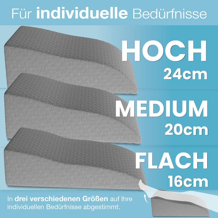 Produktbild Bestschlaf Venenkissen Beinhochlagerungskissen aus Memory Foam, Beinkissen zur Entlastung, Lagerungskissen mit (20 x 65 x 40 cm)