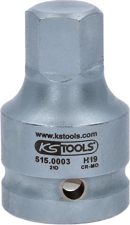 Actual product image KS Tools 3/4" power bit socket nut hexagonal socket (19 mm)