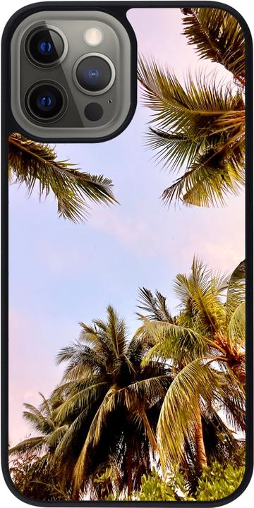 Produktbild PhoneLook Hülle Silikon schwarz Summer 2023 palm tree vibe (Apple iPhone 12 Pro Max)