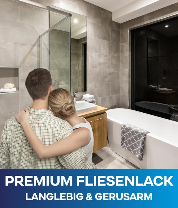 Produktbild Plid Fliesenlack 1,5l glänzend, für ca. 16m² / Fliesenfarbe Lack Küche/Bad (Lichtgrau, 1.50 l)