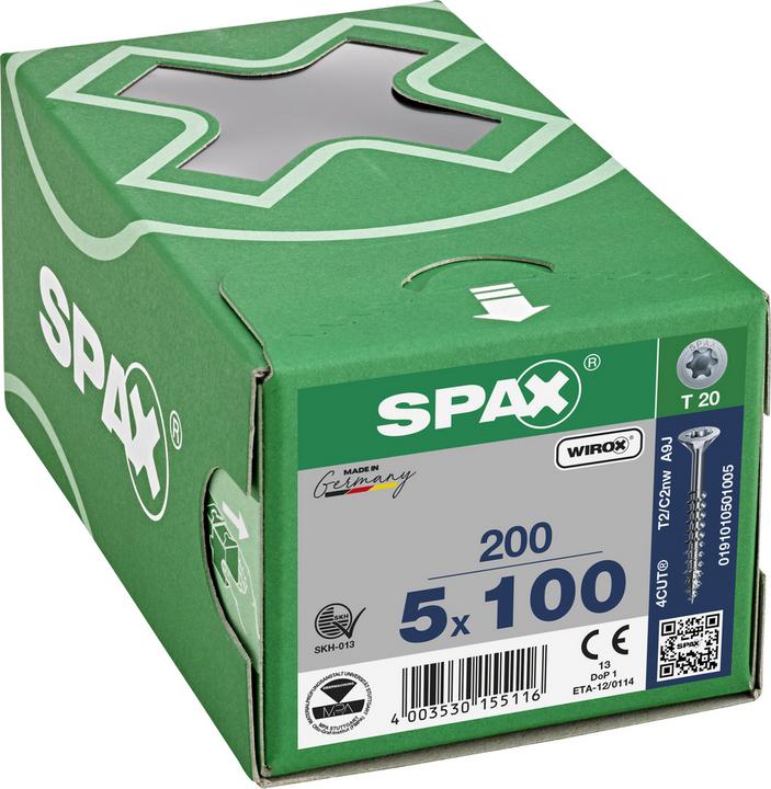 Actual product image Spax Chipboard screws SK T20 5,0x100 mm (200 Screws per piece)
