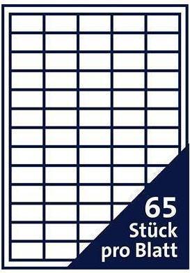 Produktbild Soennecken Etikett 5755 38x21,2mm weiss 6.500 St./Pack.