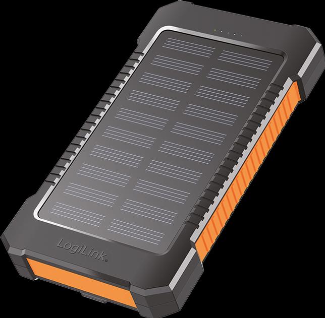 Actual product image LogiLink Solar Powerbank 6000 mAh, Flashlight, 2x USB-A (6000 mAh, 10 W)