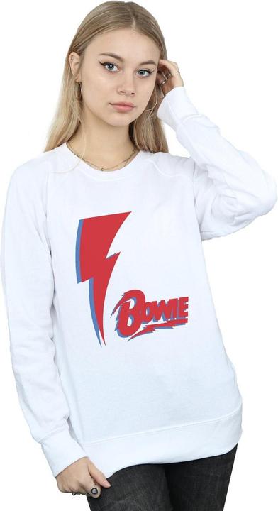 Actual product image David Bowie Womens/Ladies Red Bolt Sweatshirt (L)