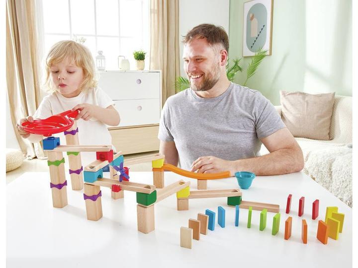 Actual product image Hape Fast marble run with dominoes