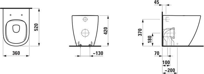 Actual product image Laufen Fswc W/D Var Rless Lua 52 Whte