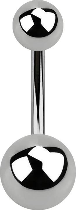 Produktbild Star Piercing Banane Innengewinde silber mit zwei Kugeln (ohne Messing, Titan G23)