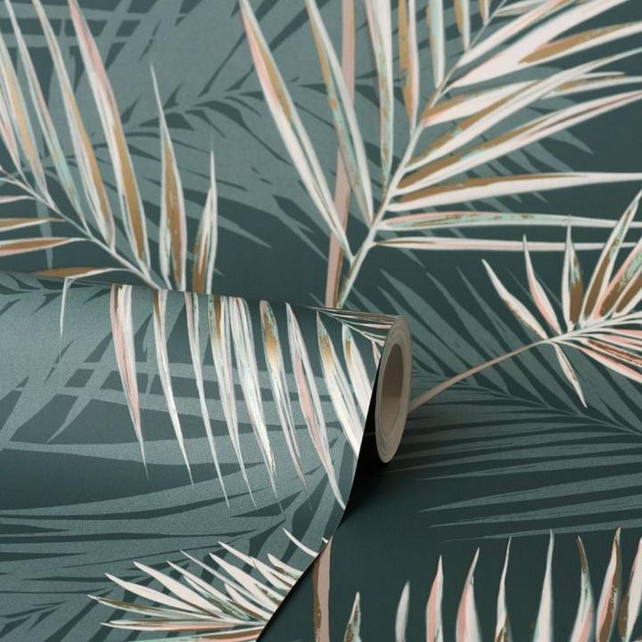 Actual product image Fine Decor South Beach Palm Leaf Wallpaper (53 x 1000 cm)