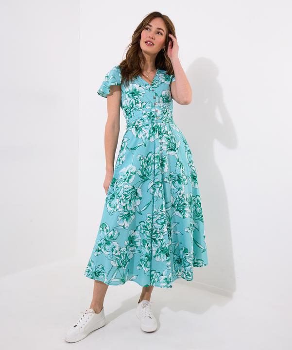 Actual product image Joe Browns Button Through Short Sleeve Floral Dress (12)