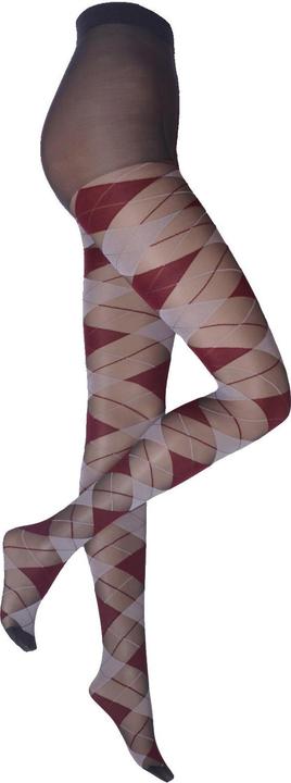 Actual product image Levee Fashion diamond tights, colour 640 grey-bordeaux, size 44-46 (20 DEN, 44 - 46)