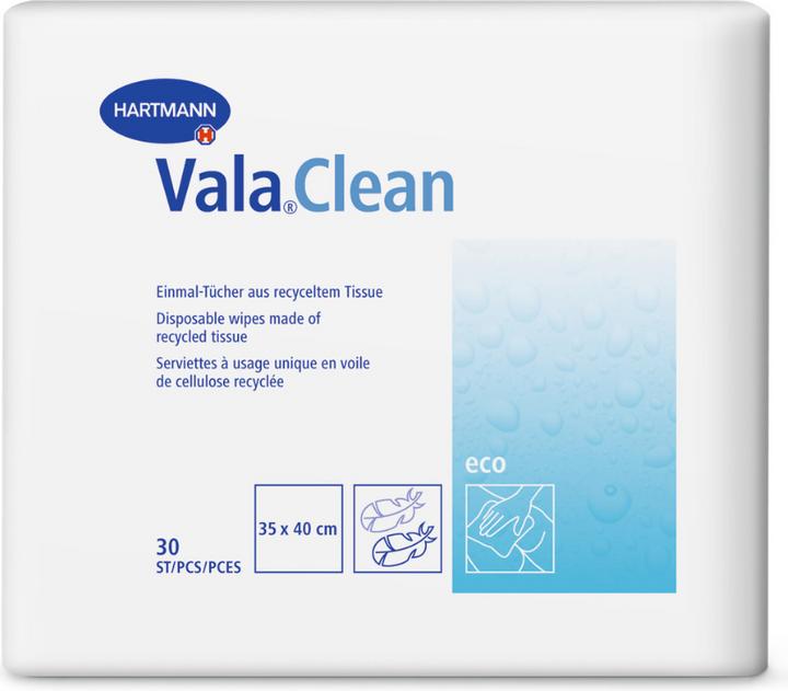 Image du produit Hartmann Vala Clean lingettes jetables en tissu recyclé 35 x 40 cm, 30 lingettes (30 x)