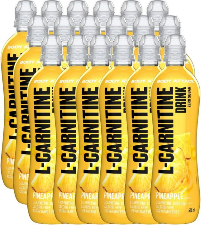 Actual product image Body Attack L-Carnitine Drink (18x 500 ml) (Pineapple, 18 x)