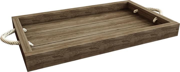 Actual product image En.Casa Sydthy serving tray with rope handle pine wood