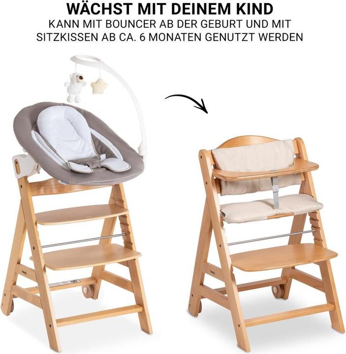 Image du produit Hauck Chaises hautes Beta Plus Natural 5-pièces Newborn Set - Chaise haute + (Chaise haute)