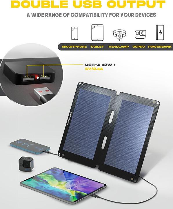 Immagine prodotto Sunslice Pannello solare portatile "Fusion Flex 12" (12 W, 0.24 kg)