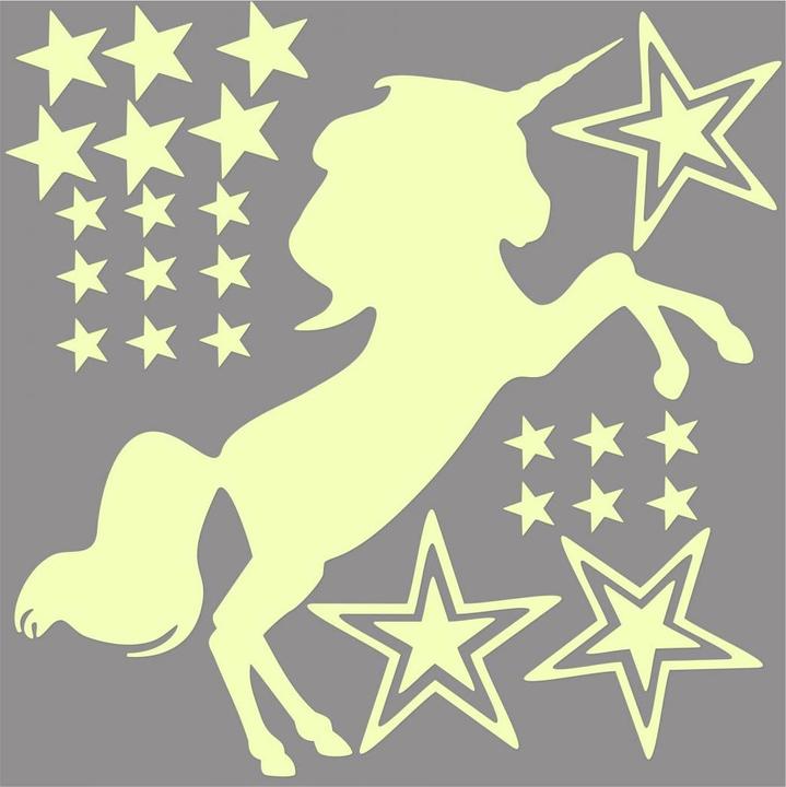 Trenddeko Unicorno adesivo luminoso (21 x 21 cm)