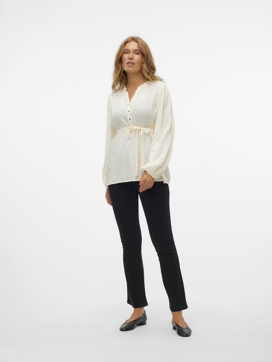 Immagine prodotto Mamalicious Vestibilità regolare Colletto alla mandarina Polsini con bottone Maniche a palloncino Top Camicetta (XL)