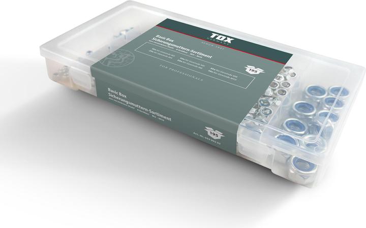 Image du produit Tox Basic Box Écrous de blocage - Assortiment 195 pcs. (M6, M8, M5, M4, M10, M3)