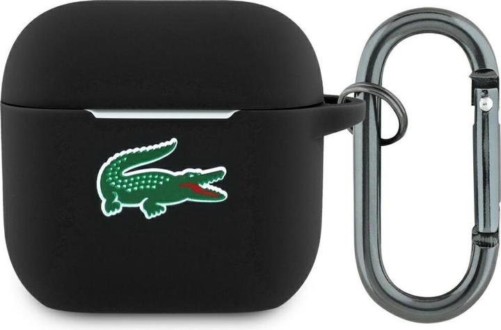 Actual product image Lacoste LCA4SLOK AirPods 4 cover black Silicone Croc Logo