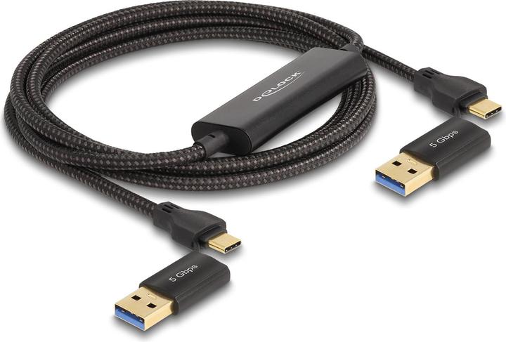 Produktbild Delock USB Type-C 5 Gbps Data Link Kabel + KM Switch 2 m (2 m, USB 3.2 Gen 1)