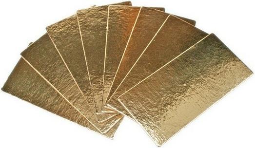 Produktbild Patisdécor Holzscheitsohle aus goldener Pappe - 29cm (5St.)
