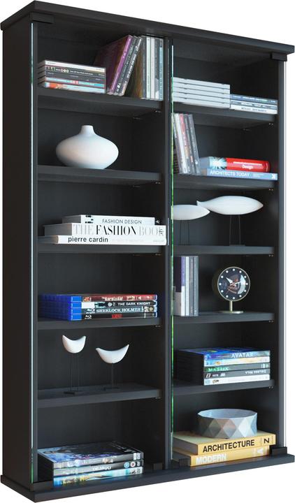Image du produit VCM Étagère murale CD DVD en bois Zuntisa avec porte vitrée (60 x 18 x 92 cm)
