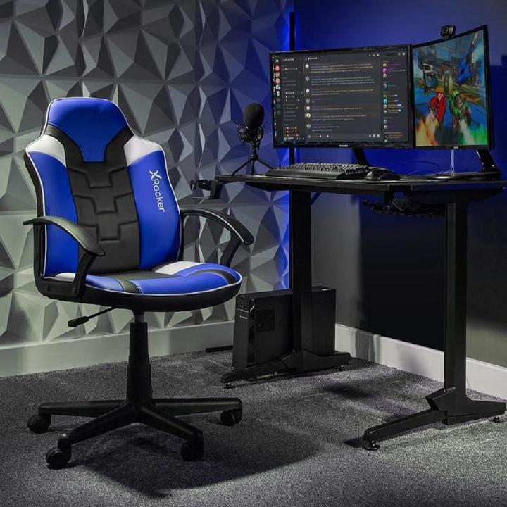 Actual product image X Rocker Gaming chair Saturn children /grey/blue