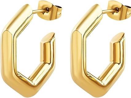 Breil Fashion Gold Plated Earrings Hexagonia TJ3511