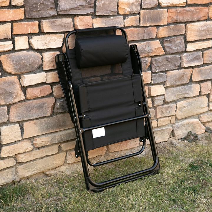 Image du produit Outsunny Kit chaise pliante avec coussin de nuque et dossier réglable