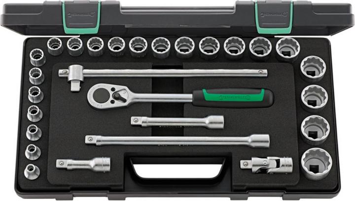 Stahlwille 1/2" SOCKET SET (32 mm, 19 mm, 12 mm, 24 mm, 14 mm, 22 mm, 16 mm, 23 mm, 10 mm, 21 mm, 18 mm, 27 mm, 31 mm, 17 mm, 11 mm, 15 mm, 26 mm, 30 mm, 8 mm, 28 mm, 9 mm, 29 mm, 13 mm, 20 mm, 25 mm)