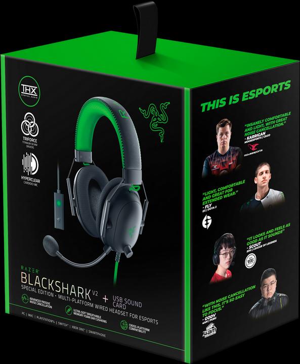 Image du produit Razer Multiplateforme BlackShark V2 Special Edition, supra-auriculaire, microphone, noir (Filaire)