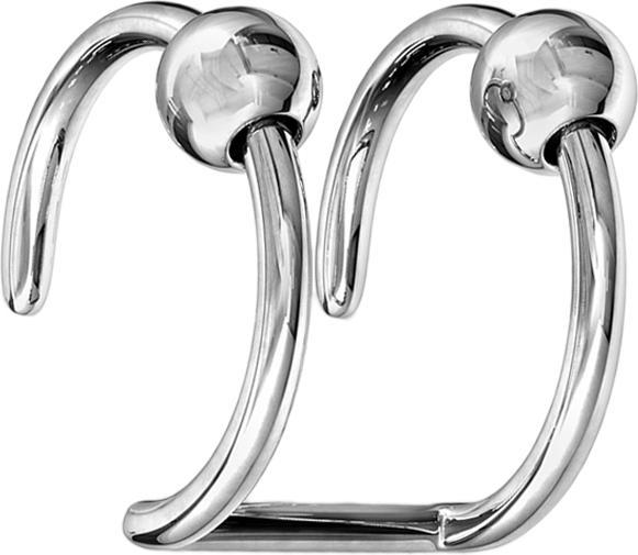 Immagine prodotto Star Piercing Fake Ear Cuff silber mit 2 Ringen und Kugeln (Acciaio chirurgico 316L)