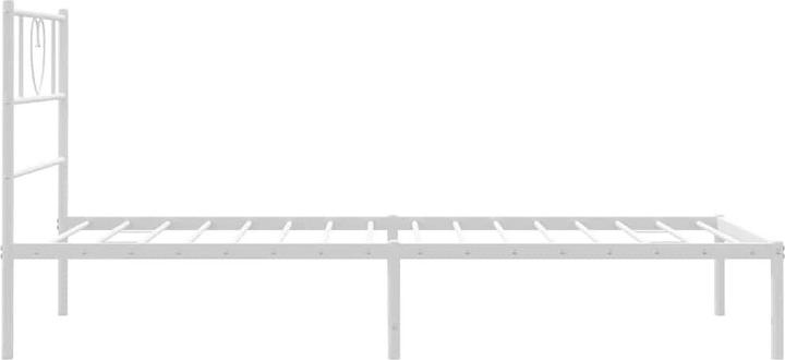 Actual product image VidaXL Bed frame with headboard Metal bed Bed single bed White 100x200cm (100 x 200 cm)
