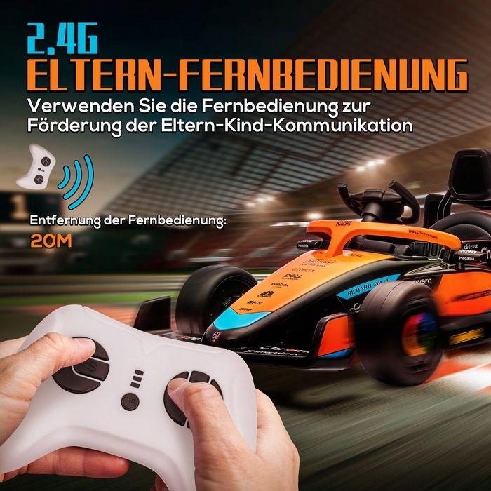 Image du produit Swisshandel24 Voiture McLaren pour enfants, 2 vitesses, 2 moteurs, télécommande, MP3 USB, suspensions, 3-5 ans (12 V)