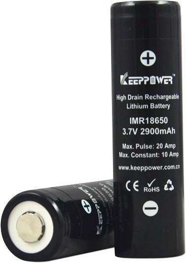 Immagine prodotto Keeppower Batteria IMR18650 - 10A (Flat Top) (1 pz., 18650, 2900 mAh)
