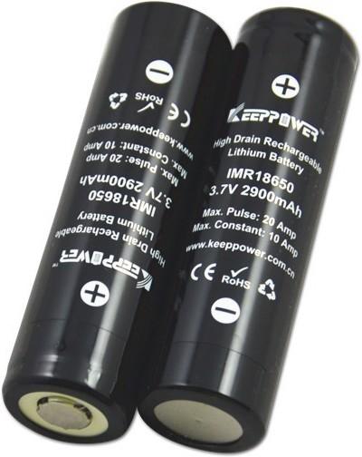 Immagine prodotto Keeppower Batteria IMR18650 - 10A (Flat Top) (1 pz., 18650, 2900 mAh)