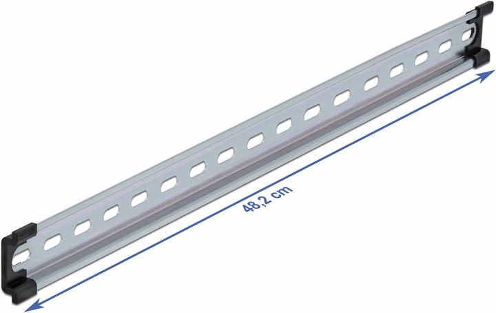 Delock Hutschiene 35 x 15mm, 19Rack aus Stahl mit Schlitzlöchern