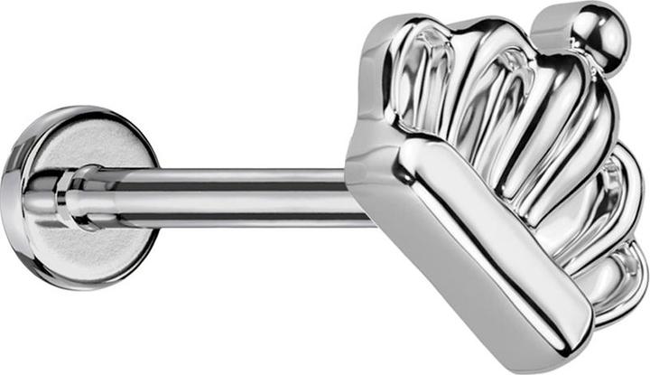 Star Piercing Micro Threadless Labret silber Krone silber (Titan G23, ohne Messing)