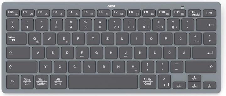 Immagine prodotto Hama Mini tastiera Bluetooth® Travel 400 per tablet, senza fili, SW, QWERTZ DE (00125132) (DE, Senza fili)