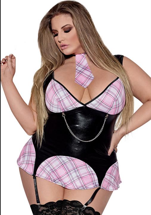 Exposed Discipline Me Schoolgirl - Black / Pink